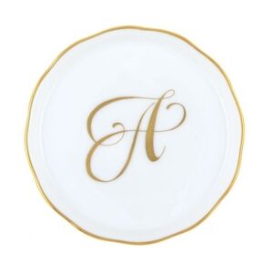 Herend A Monogrammed Coaster Gold